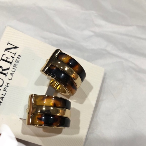 Lauren Ralph Lauren tortoiseshell half moon cuff earrings‎ brand new - Picture 14 of 16